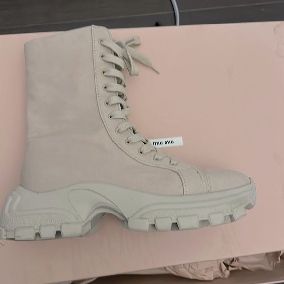 Denim washed combat boots - Picture 2 of 5